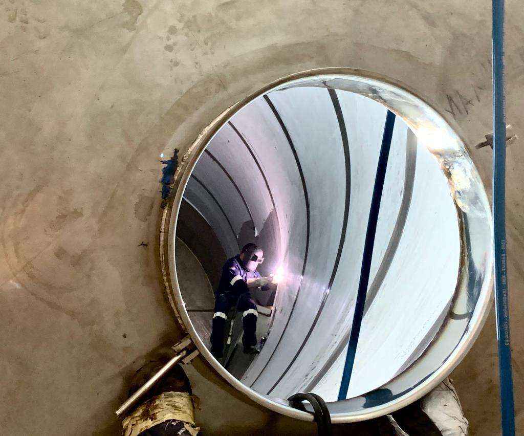 Some Welding Action of our Team Welding Bulk Storage Vessels – Watch this Space – Some Exciting Completion Times ahead for Metal Tank Industries.